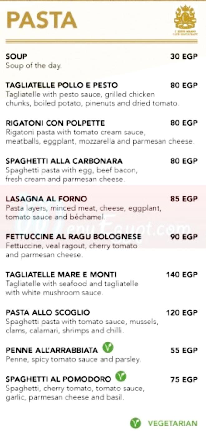 C House Milano delivery menu